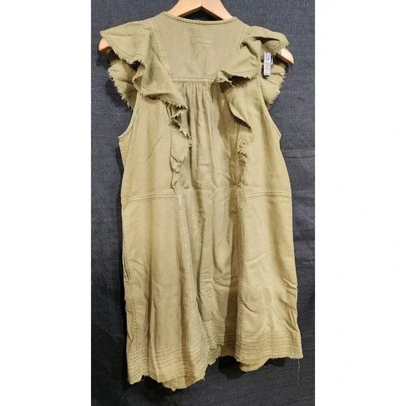 NWOT Anthropologie Pilcro‎ Moss Flutter Sleeve Button Front Tunic Dress Medium - Picture 9 of 15